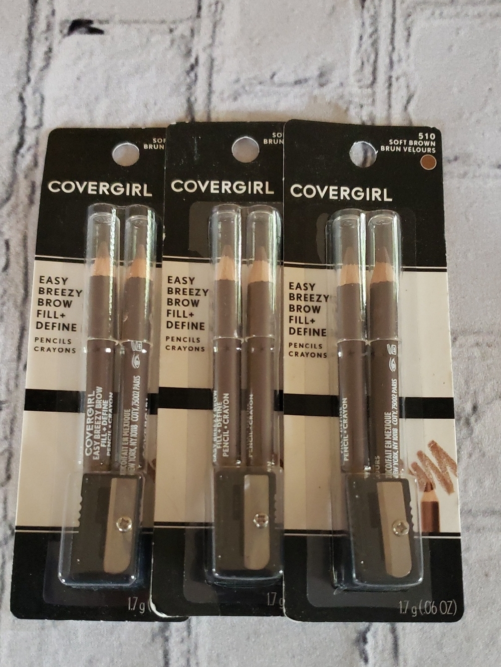 COVERGIRL Easy Breezy Brow Fill+ Define Pencils Trio - Soft Brown Stock Up
